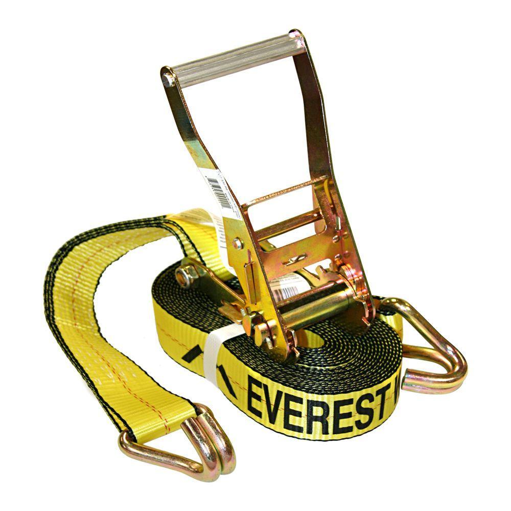 2 in. x 27 ft. Heavy-Duty Ratchet Tie-Down Trailer Strap (10,000 lbs.) - Super Arbor