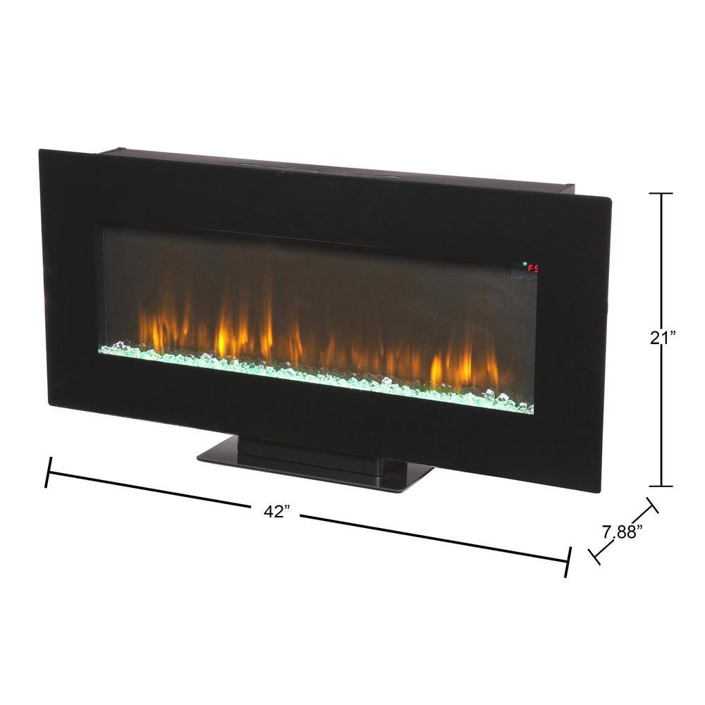 42 in. Infrared Wall Mount Electric Fireplace in Black - Super Arbor