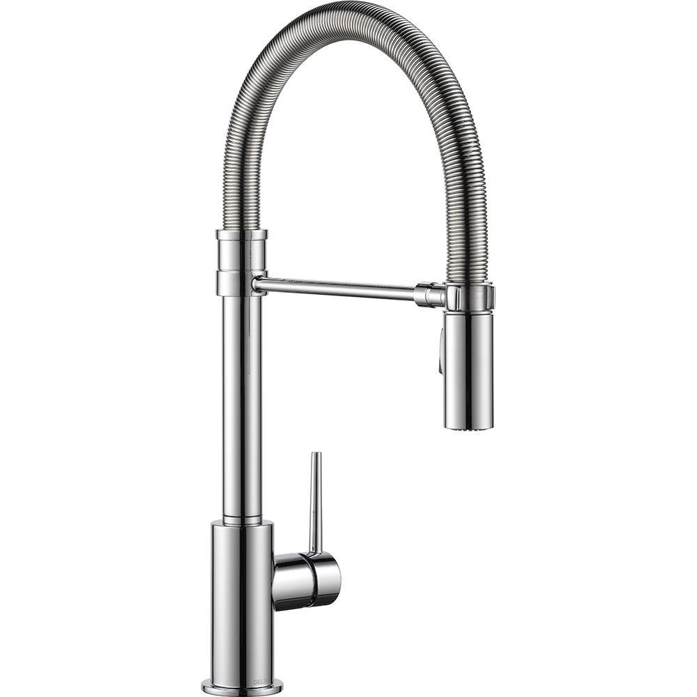 Trinsic Pro Single-Handle Pull-Down Sprayer Kitchen Faucet with Touch2O Technology and Spring Spout in Arctic Stainless - Super Arbor