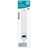 13-Watt Equivalent PL CFLNI Twin Tube 2-Pin GX23 Base Compact Fluorescent CFL Light Bulb, Cool White 4100K (1-Bulb)