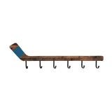 40 in. W x 11 in. H Hockey Stick Wall Hook Rack in Distressed Brown and Black - Super Arbor