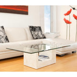 36 in. Clear Square Glass Table Top 1/2 in. Thick Bevel Polish Tempered Radius Corners - Super Arbor