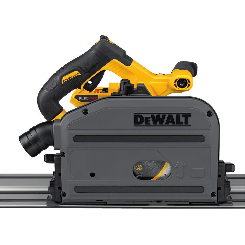 FLEXVOLT 60-Volt MAX Lithium-Ion Cordless Brushless 6-1/2 in. Track Saw Kit with Battery 2Ah, Charger, Case and Track - Super Arbor