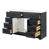Style Selections Cauley 48-in Deep Blue Single Sink Bathroom Vanity with White Cultured Marble Top