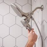 Attract 6-spray 6.75 in. Dual Shower Head and Handheld Shower Head in Spot Resist Brushed Nickel Eco