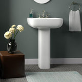 Barclay Products Series 600 20 in. Pedestal Combo Bathroom Sink with 1 Faucet Hole in White