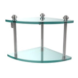 Southbeach Collection 8 in. 2-Tier Corner Glass Shelf in Oil Rubbed Bronze - Super Arbor