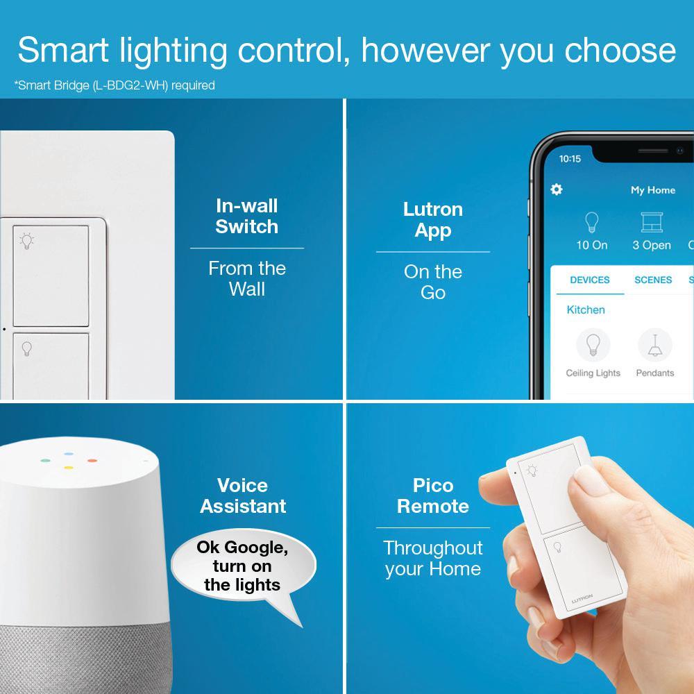 Caseta Wireless Smart Lighting Switch Starter Kit with Pico Remote and 2 Switches - Super Arbor