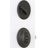 Schlage Wakefield Aged Bronze Single Cylinder Deadbolt with Siena Entry Door Knob Combo Pack