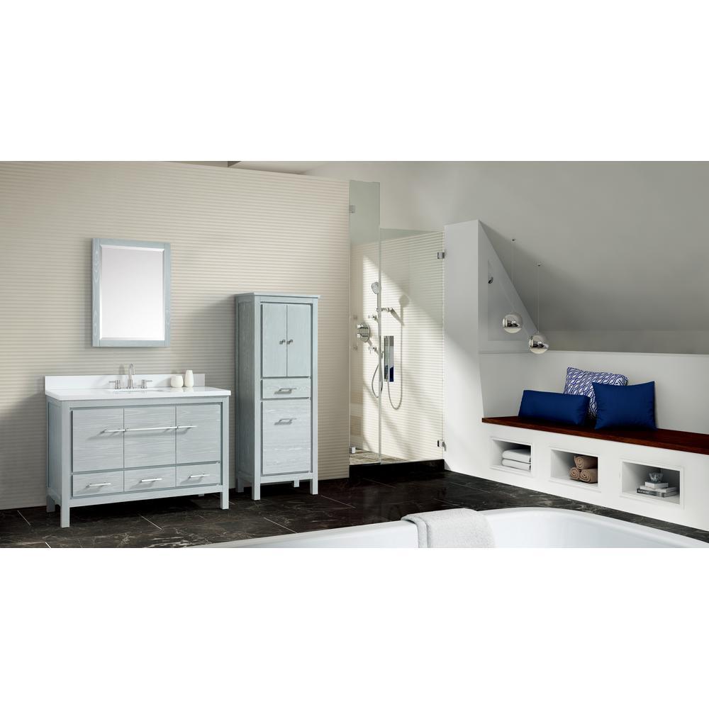 Riley 24 in. W x 15 in. D Freestanding Linen Tower in Sea Salt Gray - Super Arbor