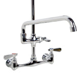 Commercial Pull Down 2-Handle Wall Mount Pre-Rinse Spray Utility Kitchen Faucet in Chrome Finish - Super Arbor