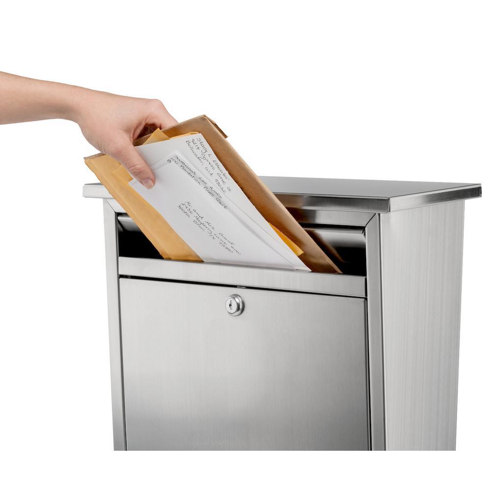 Maya Locking Stainless Steel Wall Mount Mailbox - Super Arbor