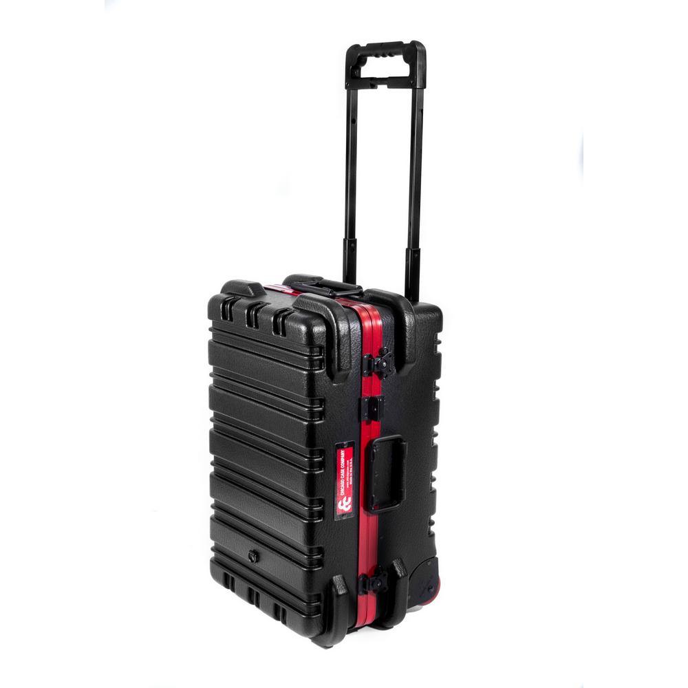 14 in. Slim Line Military-Style Wheeled Tool Case in Black - Super Arbor