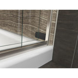 Levity 59 in. x 62 in. Semi-Frameless Sliding Tub Door in Matte Nickel with Handle - Super Arbor