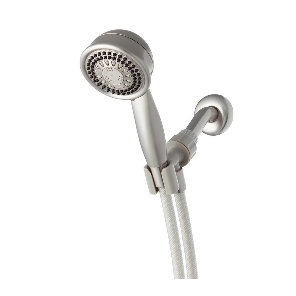 5-Spray 3.5 in. Single Wall Mount Low Flow Handheld Adjustable Shower Head in Brushed Nickel - Super Arbor