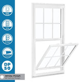 RELIABILT 150 Series New Construction 31-1/2-in x 35-1/2-in x 3-1/4-in Jamb White Vinyl Dual-pane Single Hung Window Half Screen Included