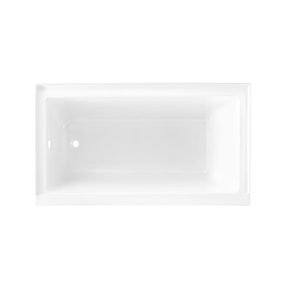 Voltaire 60 x 32 in. Acrylic Left-Hand Drain with Integral Tile Flange Rectangular Drop-in Bathtub in White - Super Arbor