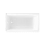 Voltaire 60 x 32 in. Acrylic Left-Hand Drain with Integral Tile Flange Rectangular Drop-in Bathtub in White - Super Arbor