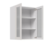 Shaker Assembled 30x40x14 in. Wall Cabinet with Frosted Glass Doors in Vanilla White - Super Arbor