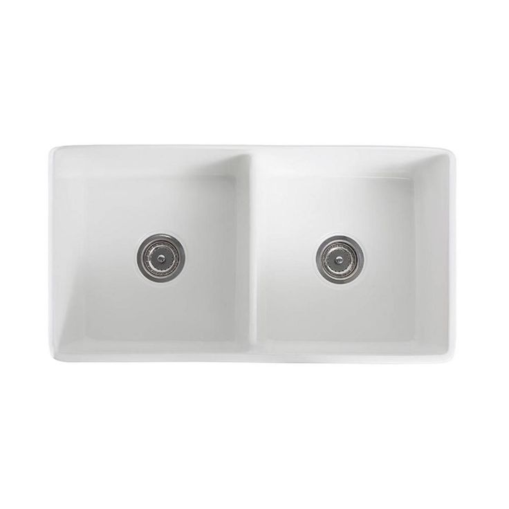 Napa White Fireclay 33 in. 50/50 Double Bowl Farmhouse Apron Front Kitchen Sink with Grids and Strainers