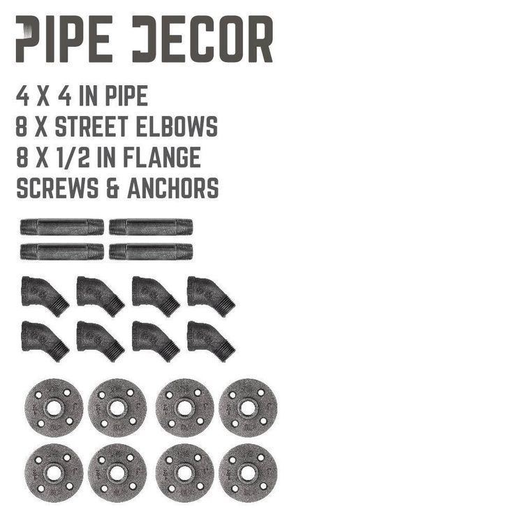 1/2 in. Black Pipe 5.75 in. W x 5.75 in. H Wall Mounted Double Flange Angled Shelf Bracket Kit (4-Pack)