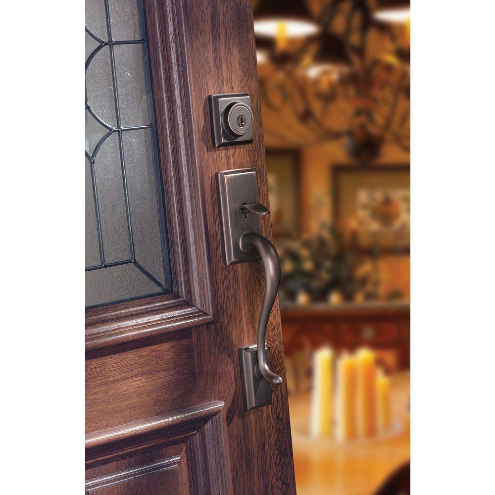 Hawthorne Venetian Bronze Single Cylinder Door Handleset with Juno Door Knob Featuring SmartKey Security - Super Arbor