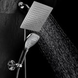 5-spray 9 in. Dual Shower Head and Handheld Shower Head with Waterfall in Chrome - Super Arbor