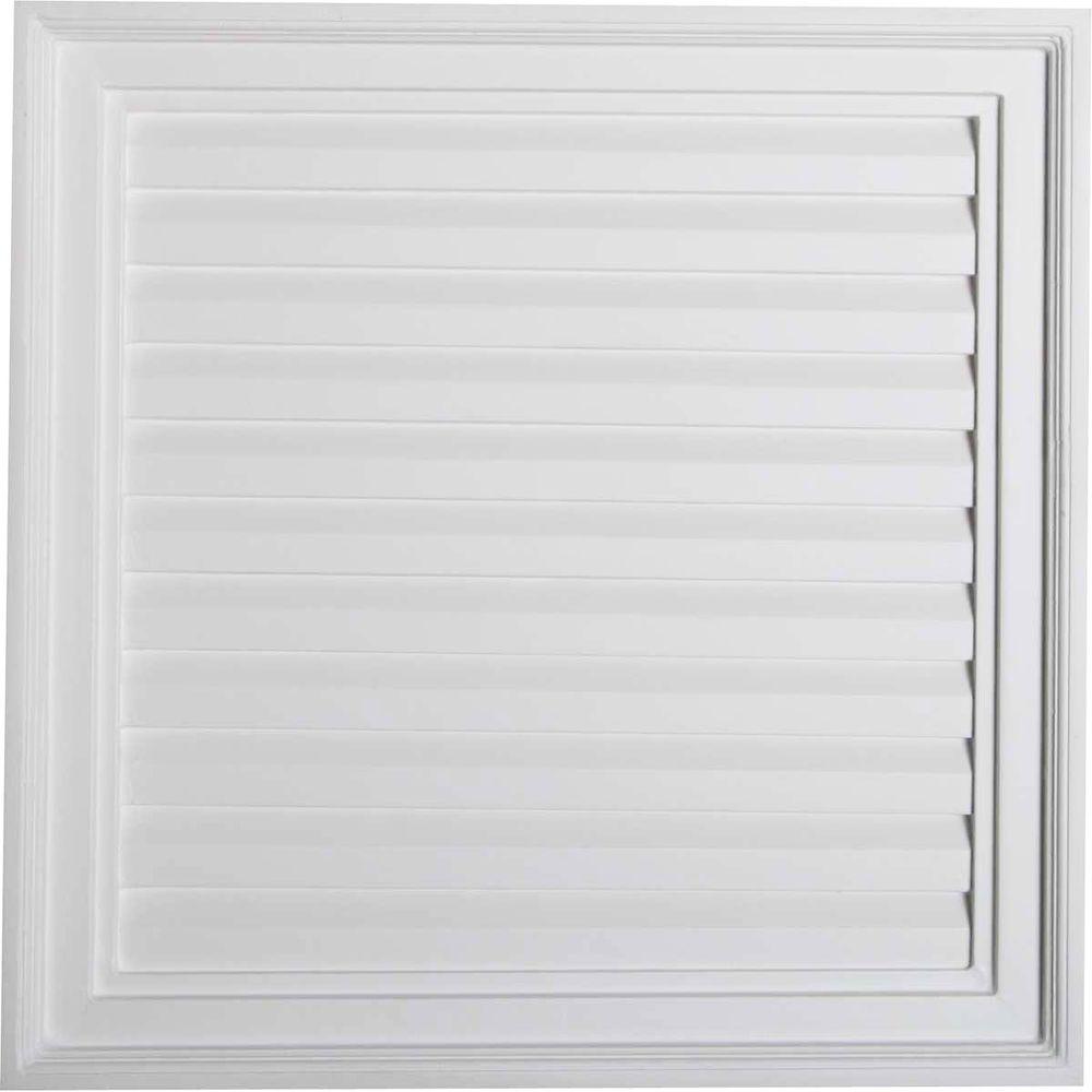 24 in. x 24 in. Square Primed PolyUrethane Paintable Gable Louver Vent - Super Arbor