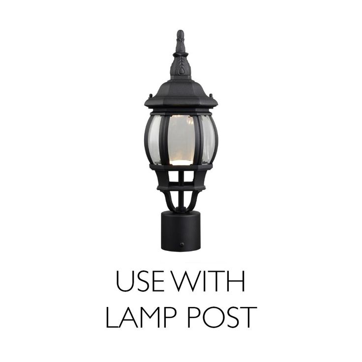 Maple Street Black Outdoor Die-Cast Post Mount Light Fixture