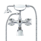 Classic 6 in. 2-Handle 1-Spray Tub and Shower Faucet with Porcelain Hand Held Shower in Polished Chrome (Valve Included) - Super Arbor