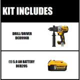 20-Volt MAX XR Lithium-Ion 1/2 in. Premium Cordless Brushless Hammer Drill (Tool-Only) with XR 5Ah Battery Pack - Super Arbor