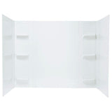 Durawall 42 in. x 72 in. x 58 in. 5-Piece Easy Up Adhesive Bath Tub Surround in White - Super Arbor