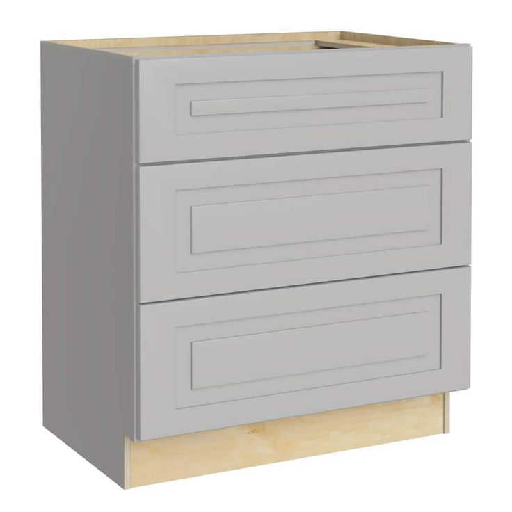 Home Decorators Collection Grayson 30 in. W x 24 in. D x 34.5 in. H Assembled Plywood Cooktop Base Kitchen Cabinet in Pearl Gray with Soft Close