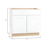 Hampton Assembled 30x34.5x24 in. Sink Base Kitchen Cabinet in Satin White