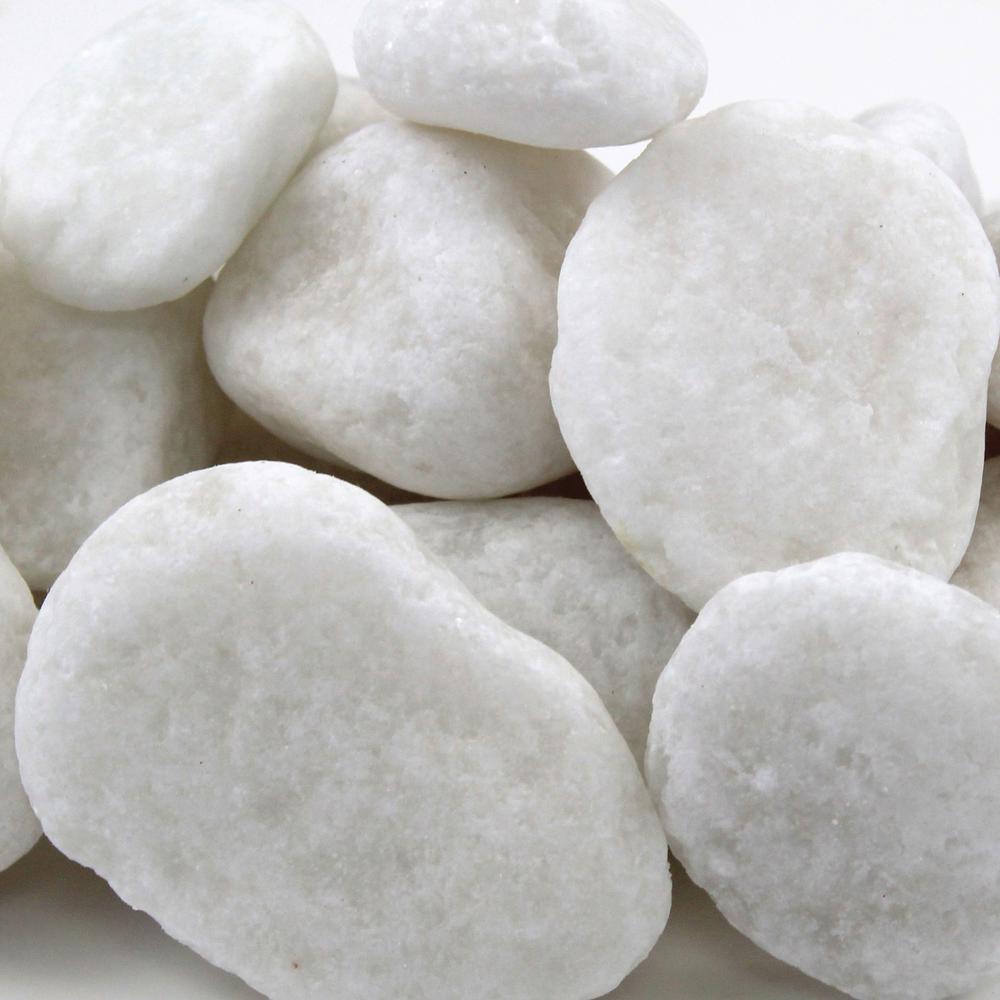 Rain Forest 2 in. to 3 in., 20 lb. Large Snow White Pebbles