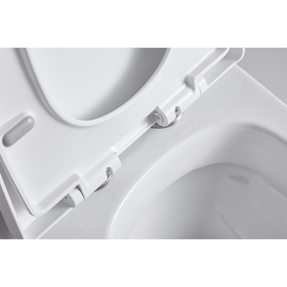 0.8 GPF /1.28 GPF Dual Flush Ceramic Bowl Square Elongated Toilet Bowl Only in White