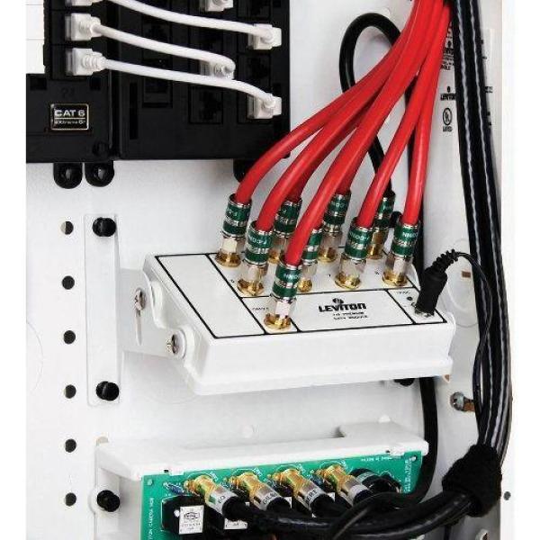 Structured Media Center Premium 1x8 (6-Way) Active Video Amplified Splitter Module - White - Super Arbor