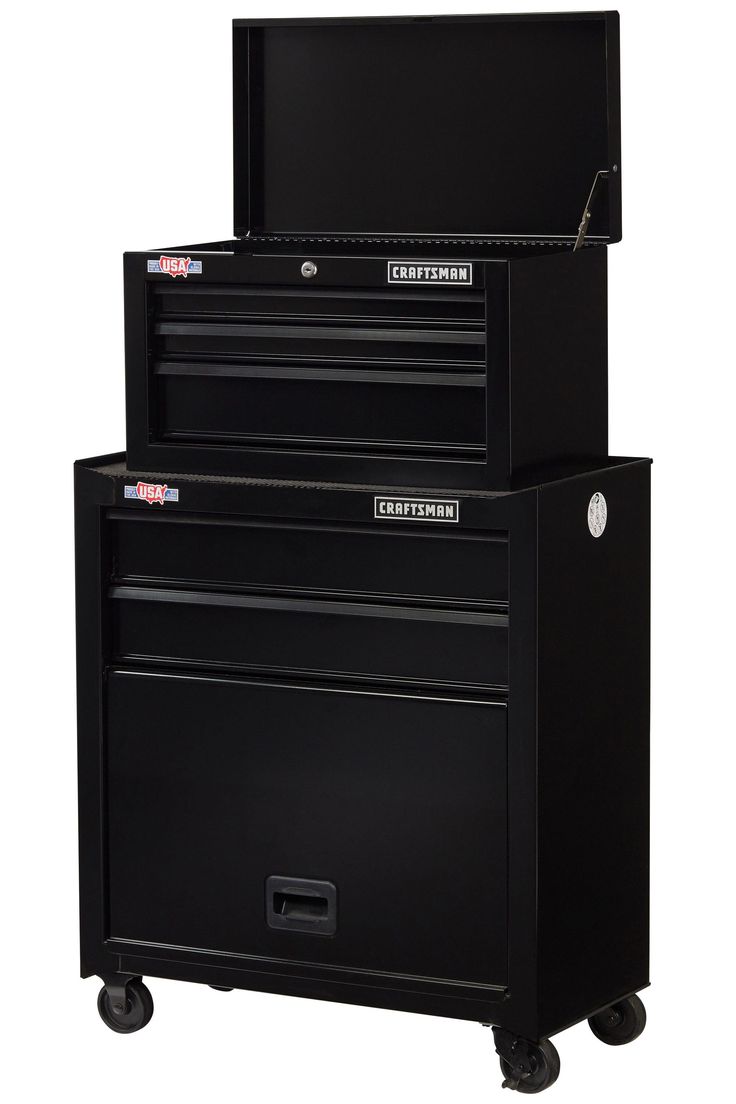 CRAFTSMAN 1000 Series 26.5-in W x 44.25-in H 5 Ball-bearing Steel Tool Chest Combo Black)