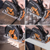 15 Amp 7-1/4 in. Circular Saw with LED Light, Electric Brake, 13 ft. Rubber Power Cord and Multi-Material Blade - Super Arbor