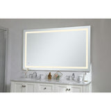 Timeless Home 36 in. H x 60 in. W Single Contemporary Rectangular Aluminum Lighted LED Mirror in Silver(Color Changing)