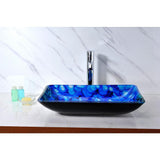 Avao Deco-Glass Vessel Sink in Lustrous Blue - Super Arbor