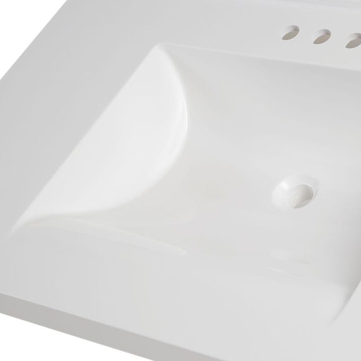 37 in. W x 22 in. D Cultured Marble Vanity Top in White with White Sink