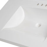 37 in. W x 22 in. D Cultured Marble Vanity Top in White with White Sink
