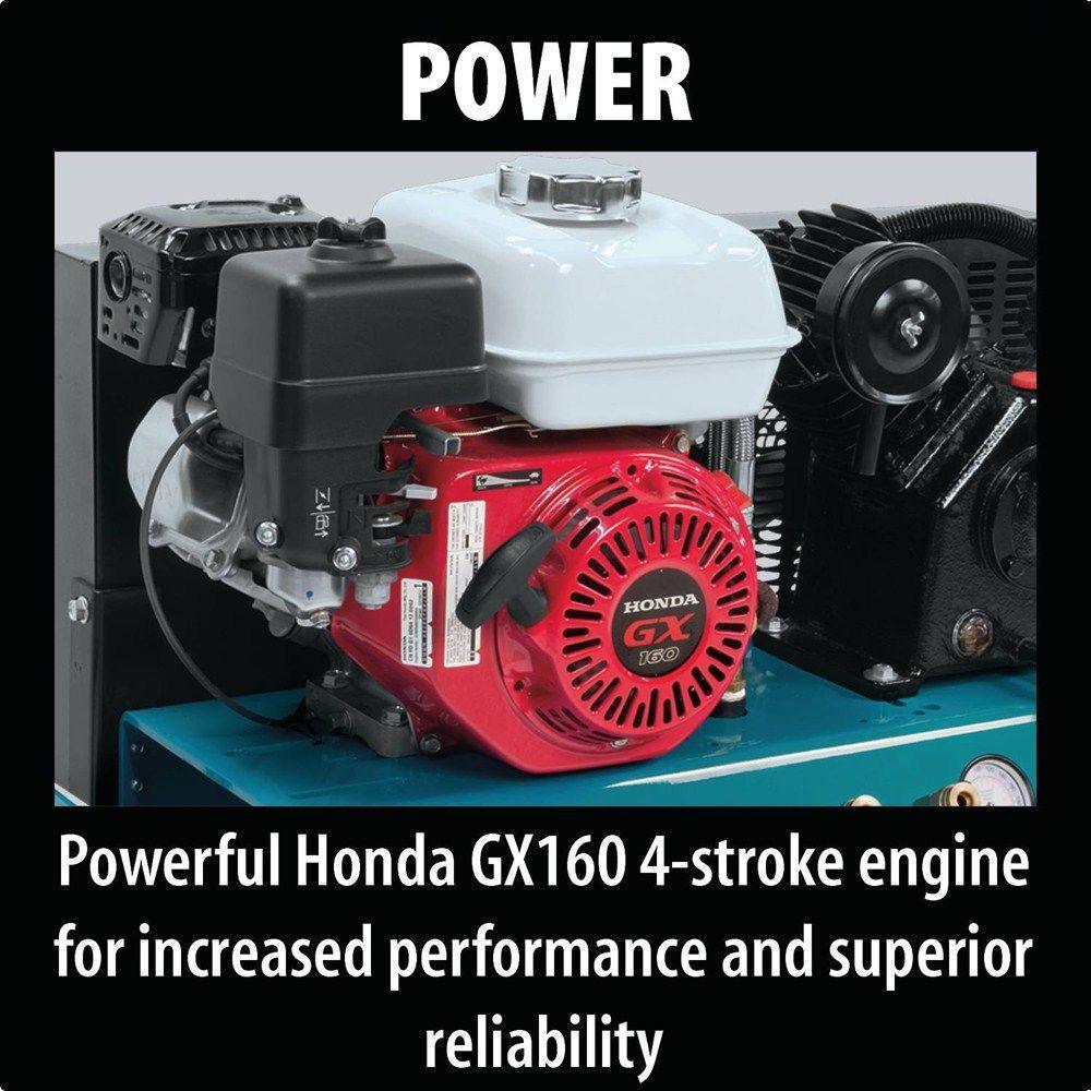 10 Gal. 5.5 HP Portable Gas-Powered Twin Stack Air Compressor - Super Arbor