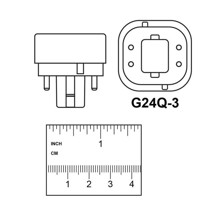 26W Equiv PL CFLNI Quad Tube 4-Pin Plug-in G24Q-3 Base Compact Fluorescent CFL Light Bulb, Cool White 4100K (6-Pack)