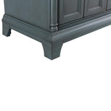 Strousse 37 in. W x 22 in. D Vanity in Distressed Blue Fog with Engineered Stone Top in Ice Diamond with White Sink - Super Arbor
