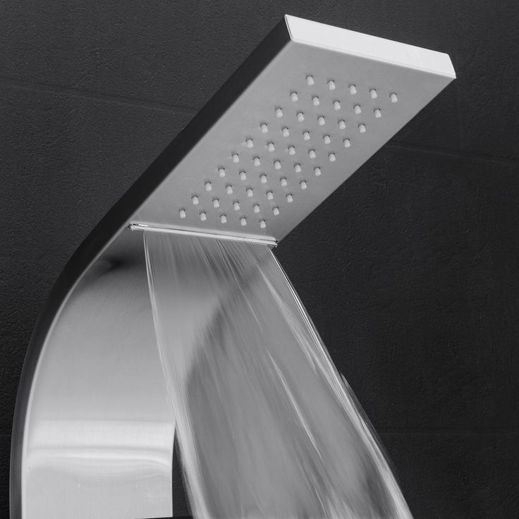 39 in. 2-Jet Easy Connect Shower Panel System in Stainless Steel with Rainfall Waterfall Shower Head and Shower Wand