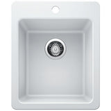 Glacier Bay Drop-in/Undermount Granite Composite 33 in. Single Bowl Kitchen Sink in White - Super Arbor