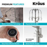 Sellette Single-Handle Pull-Down Sprayer Kitchen Faucet with Dual Function Sprayhead in Spot Free Stainless Steel - Super Arbor