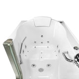 Deluxe 55 in. Acrylic Walk-In Whirlpool and Air Bath Bathtub in White, Fast Fill Faucet, Heated Seat, RHS Dual Drain - Super Arbor